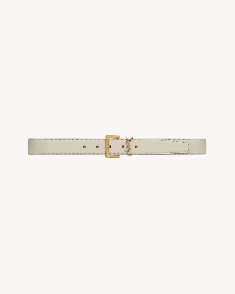 cassandre belt with square buckle in shiny box saint laurent leather - Image 1